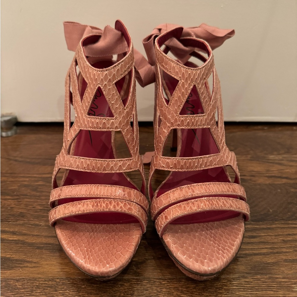 Pink crocodile Lanvin heels